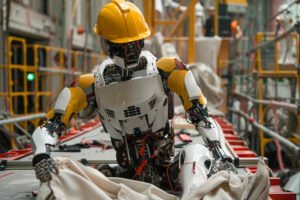 digital transformation in oil and gas a robot working on construction site