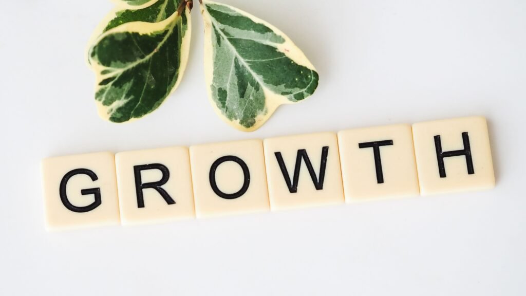 image with block writing growth
