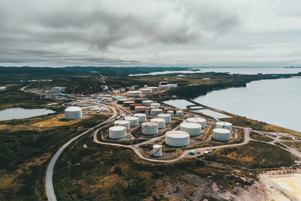 image of oil wells