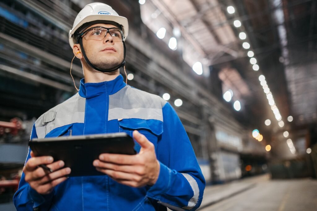an engineer working with digital tools